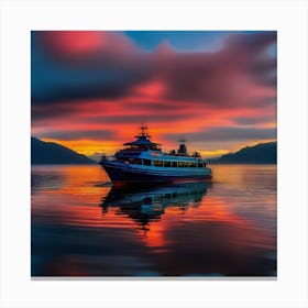 Sunset On A Boat 20 Canvas Print