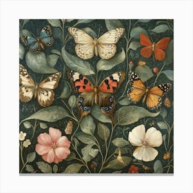 Butterfly Garden Art Canvas Print