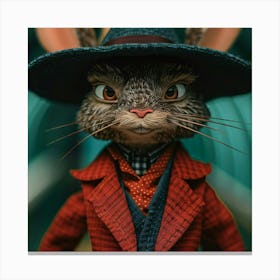 Cartoon 3d Rabbit In Hat and Suit Canvas Print