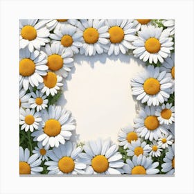 Frame Of Daisies 3 Canvas Print