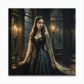 The woman in black Canvas Print