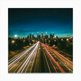 Philadelphia Skyline At Night Canvas Print