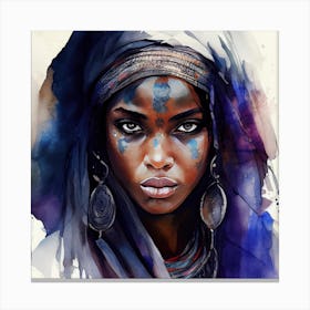 Watercolor Tuareg Woman #4 Canvas Print