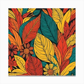 Phoenix Style And Type Vibrant Abstract Floral Illustration 2 (1) Canvas Print