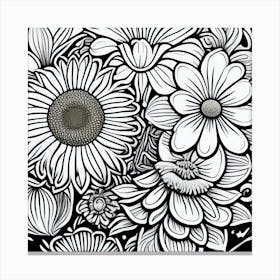 Flower Doodle Canvas Print