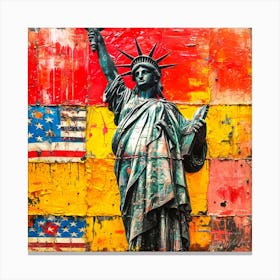 Patriotically - Statue Of Liberty Canvas Print