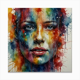 Watercolor Of A Woman 13 Canvas Print