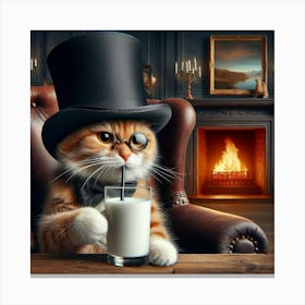 Cat In Top Hat 5 Canvas Print