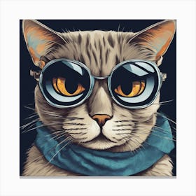 Cat With Glasses 2 Canvas Print