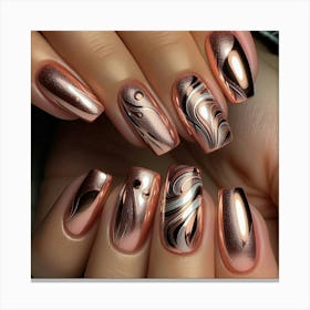 Rose Gold Nails 4 Canvas Print