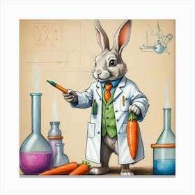 Rabbit In Lab Coat 3 Canvas Print