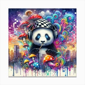 Psychedelic Panda 16 Canvas Print
