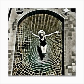 Marilyn Monroe In The Pool Canvas Print