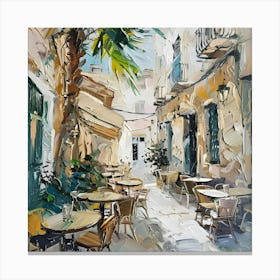 Cafe Street Mallorca Canvas Print