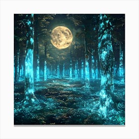 Forest At Night Canvas Print