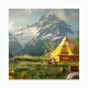 Tent In The Mountains Canvas Print
