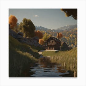 Cabin In The Woods 1 Canvas Print