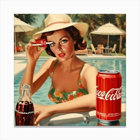 Coca Cola Girl Canvas Print