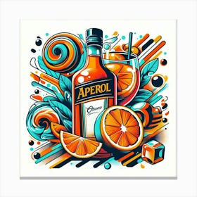 Aperol Spritz Orange And Ice Canvas Print