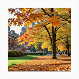 Autumn Leaves In The Park Canvas Print