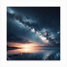 Milky way on the sea 1 Canvas Print