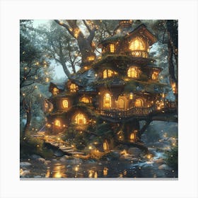 Fairy House In The Forest Canvas Print