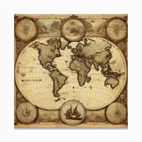 Old World Map 2 Canvas Print