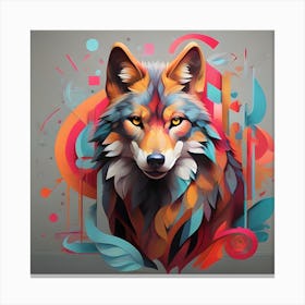 Abstract Wolf Painting Canvas Print