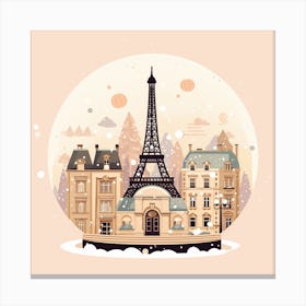 Paris France 1 Snowglobe Canvas Print