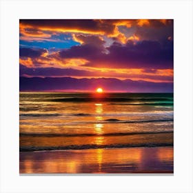 Sunset At The Beach 194 Canvas Print