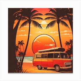 Van On The Beach Canvas Print