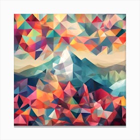 Abstract Colourful Geometric Triangles Canvas Print