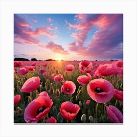 Field Of Poppies Canvas Print