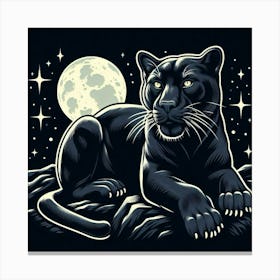 Line Art panther 2 Canvas Print