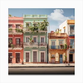 Colorful Houses In Havana Canvas Print