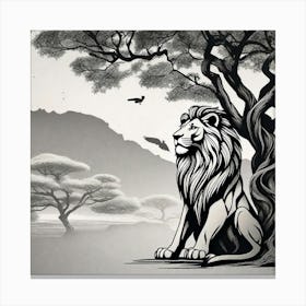 Lion In The Forest 34 Canvas Print