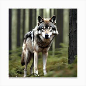 Wolf In The Forest 9 Canvas Print