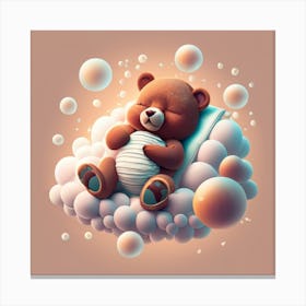 Teddy Bear On A Cloud Canvas Print