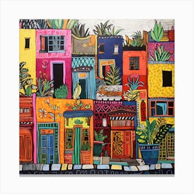 Colorful Mexican Houses Canvas Print