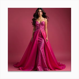 Pink Evening Gown Canvas Print