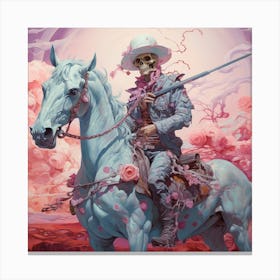 Skeleton On Horseback Canvas Print