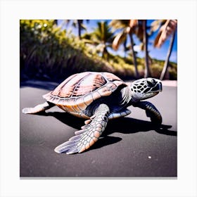 Turtle On The Beach 5 Canvas Print