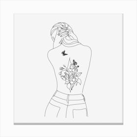 Blooming woman minimalist art Canvas Print