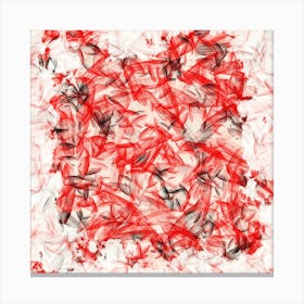 Abstract Red And White Painting Canvas Print
