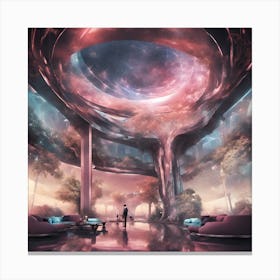 Futuristic Living Room Canvas Print