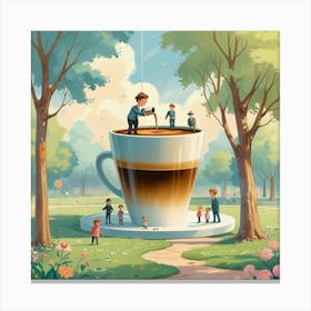 Coffee In The Park 1 Canvas Print