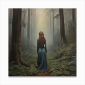 Girl In The Woods Canvas Print