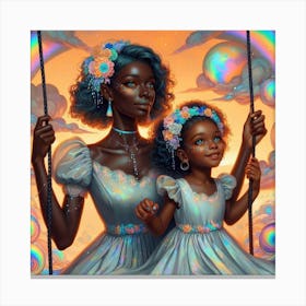 Ebony Mother And Daughter 1 Canvas Print