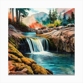 Waterfall In The Forest 1 Canvas Print