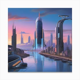 Futuristic City 22 Canvas Print